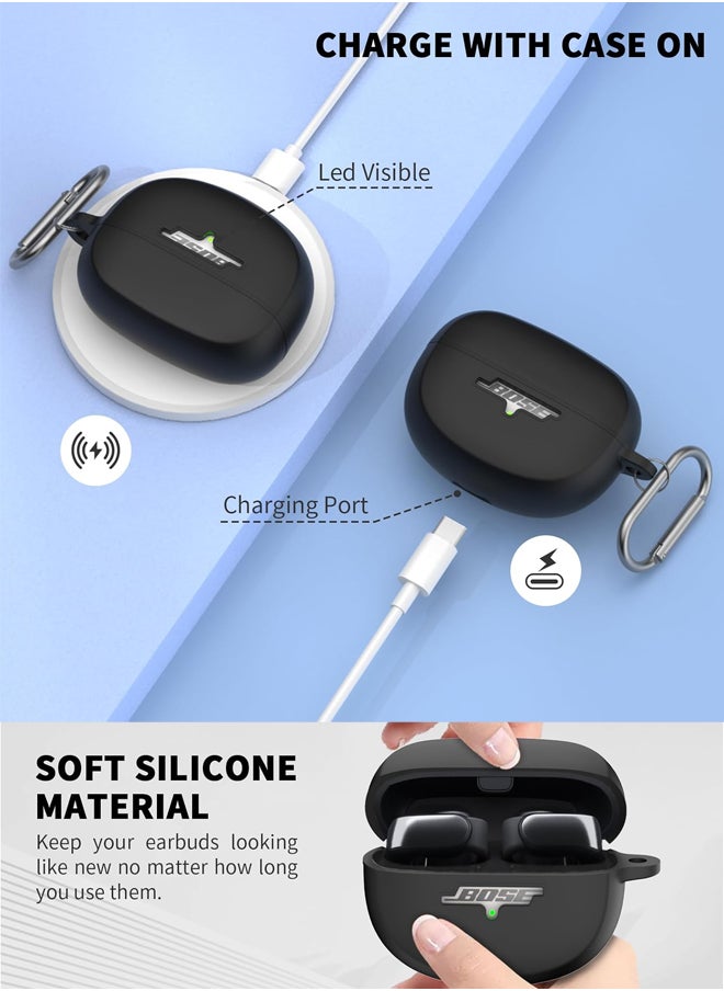 huanmate - Bose Ultra Open Silicone Case Cover - Black - Made with Soft Silicone, Lightweight & Durable - Stylish Design, Accurate Cut-outs, Easy Installation & Removal - Image 1