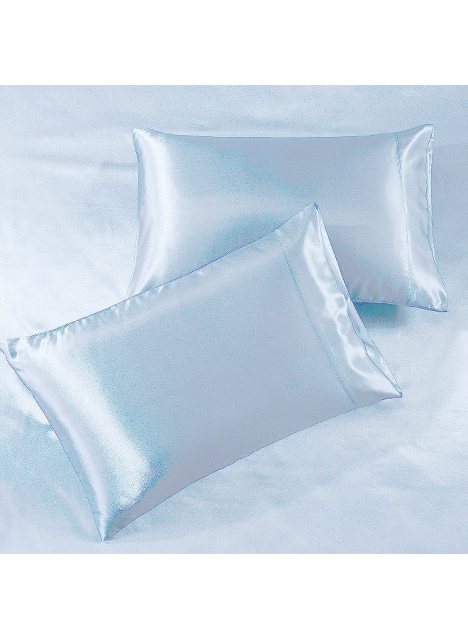 Pure Bedding Satin Sheets King [4-Piece, Teal] Hotel Luxury Silky Bed Sheets - Extra Soft 1800 Microfiber Sheet Set, Wrinkle, Fade, Stain Resistant - Deep Pocket Fitted Sheet, Flat Sheet, Pillow Cases - Image 1