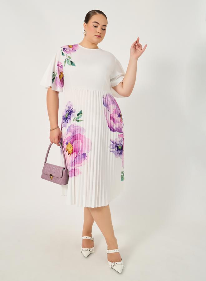 Styli Floral Pleated Dress  - Image 1