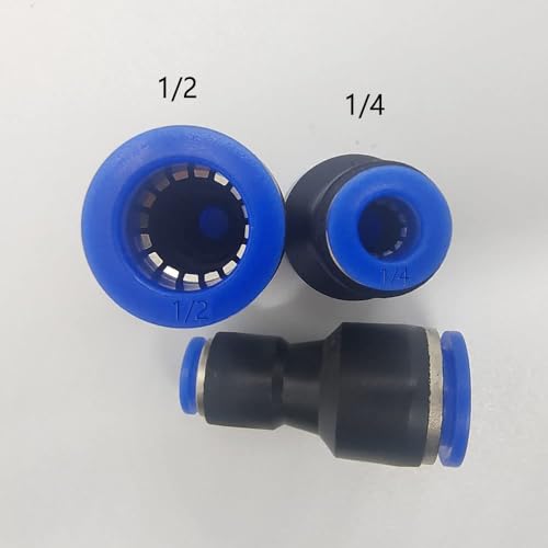 ROZESAZZ zjxed 1/2" OD x 1/4" OD Pneumatic quick Connector Push to Connect fittings Straight reducer Union/Coupler (Pack of 5) - Image 2