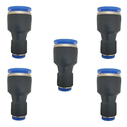 ROZESAZZ zjxed 1/2" OD x 1/4" OD Pneumatic quick Connector Push to Connect fittings Straight reducer Union/Coupler (Pack of 5) - Image 1