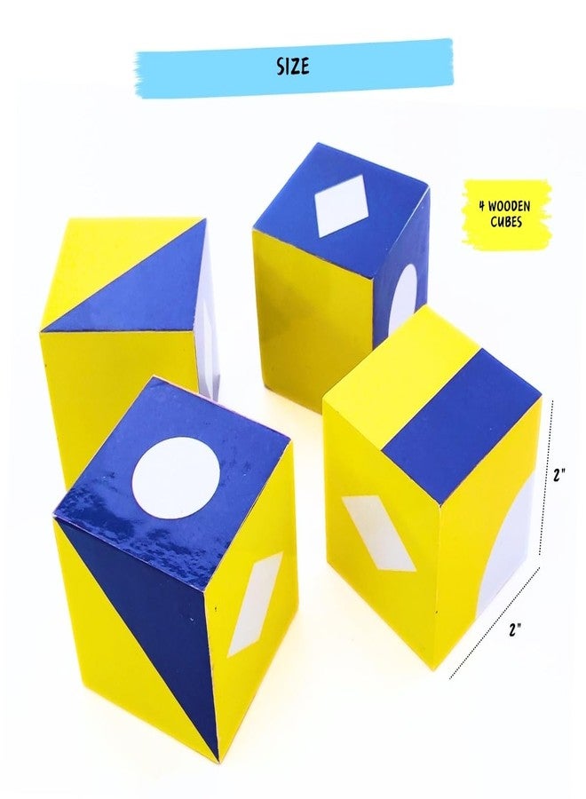 NERDNERDY Pattern Logico Basic/Set of 4 Wooden Patterened Cubes, Cognitive Skills and Processing Speed in 4+yrs Old Kids/Can be Used for Children with Special Education Needs. - Image 3