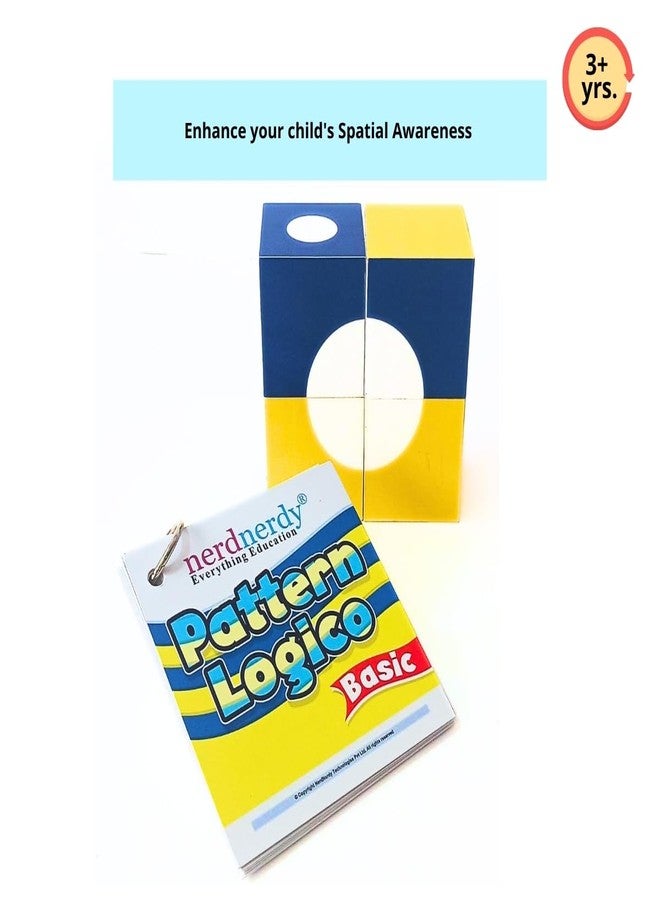 NERDNERDY Pattern Logico Basic/Set of 4 Wooden Patterened Cubes, Cognitive Skills and Processing Speed in 4+yrs Old Kids/Can be Used for Children with Special Education Needs. - Image 2