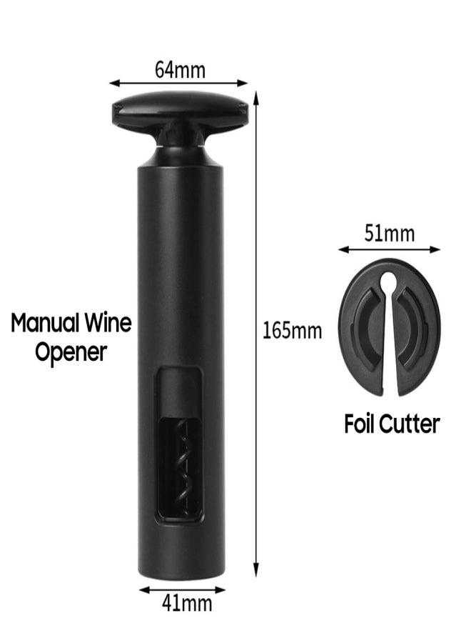 Manual Wine Opener Kit 4 in 1 Contains Foil Cutter Wine Pourer Vacuum Stopper Portable Wine Opener Wine Bottle Corkscrew for Home Party Bar Restaurant - Image 5