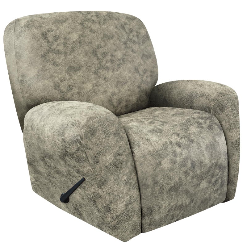 ANARACHON Recliner Chair Covers Leather Look 4 Pieces Recliner Covers Non Slip Soft Slipcovers for Large Recliners Furniture Protector Washable for Pets 1 Seater 03 Beige - Image 2