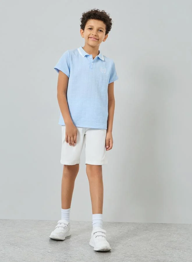 Styli Boys Light Blue Polo and Shorts Set