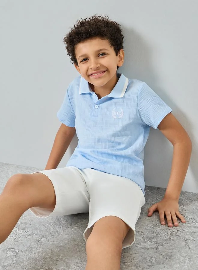 Styli Boys Light Blue Polo and Shorts Set