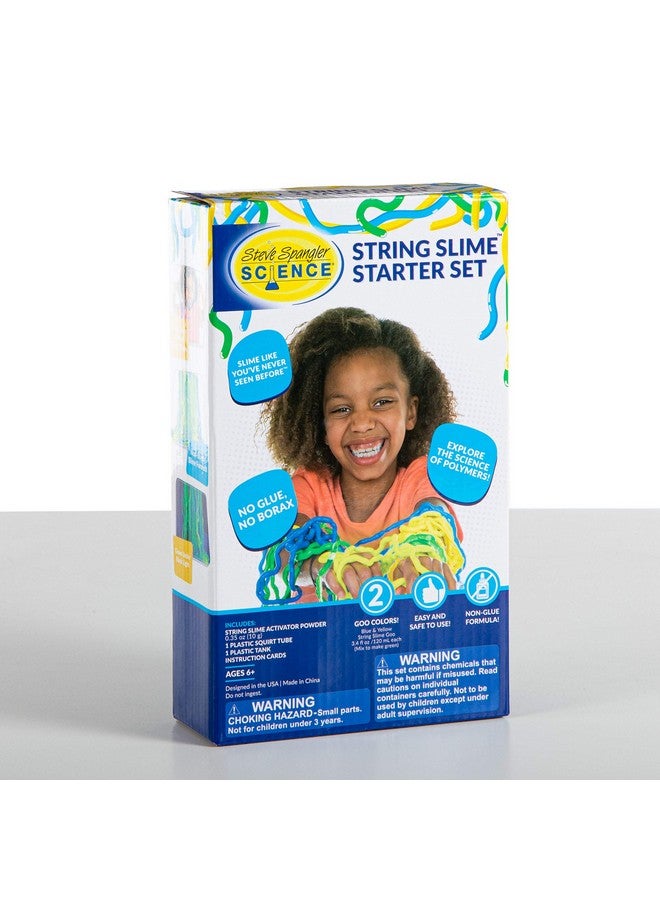 Steve Spangler Science String Slime Starter Kit, Includes Blue And Yellow (3.4 Oz. Each) - Diy Slime Science Experiment Kit For Kids, Explore And Teach Science Of Polymers, Exciting Stem Activity - Image 1