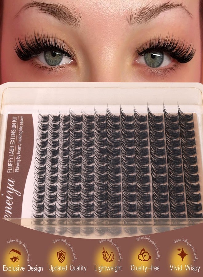 Geeneiya Wispy Lash Clusters Kit D Curl Eyelash Clusters Wispy 10-18MM DIY Lash Extension Kit Volume Cluster Eyelash Extensions Kit Individual Lashes with Waterproof Lash Bond and Seal for Beginners - Image 3