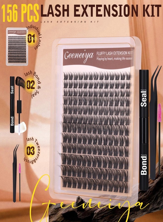 Geeneiya Wispy Lash Clusters Kit D Curl Eyelash Clusters Wispy 10-18MM DIY Lash Extension Kit Volume Cluster Eyelash Extensions Kit Individual Lashes with Waterproof Lash Bond and Seal for Beginners - Image 2