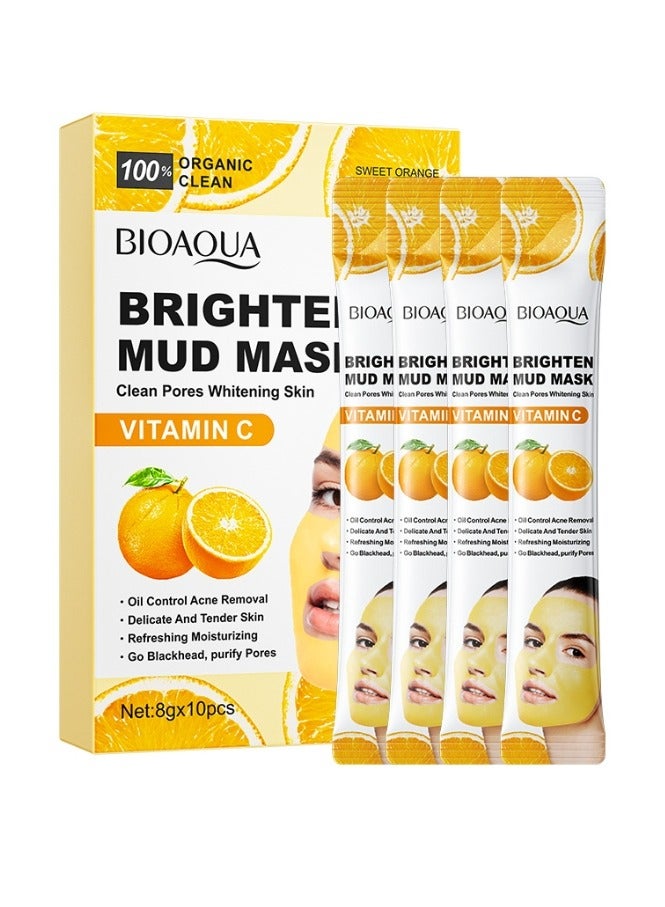 BIOAOUA 10 Pcs Vitamin C Faisal Mask Mud Clean Pores Whitening Skin - Image 1