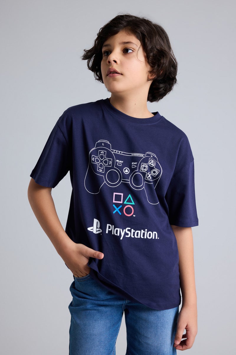 DeFacto Blue Boy Boy PlayStation Oversize T-Shirt Casual - Image 3