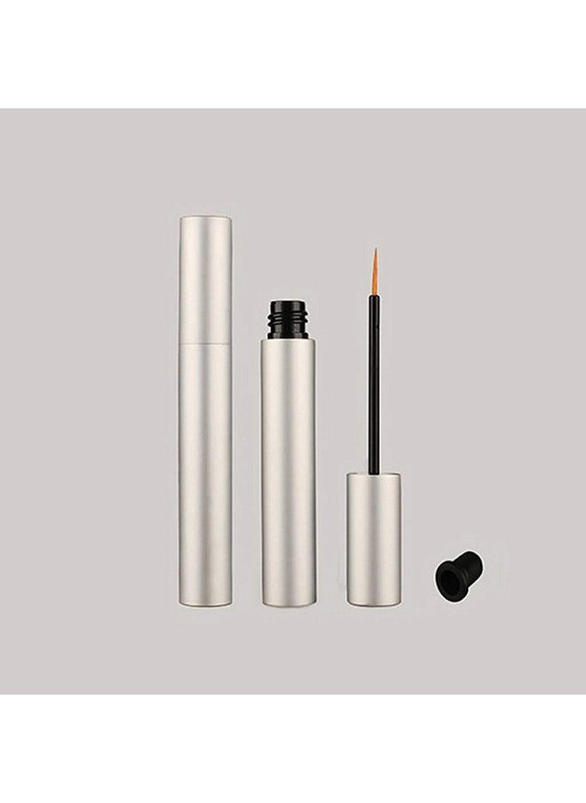 lasenersm lasenersm 4 Pieces 5ml Aluminum Empty Eyeliner Tubes Refillable Eyelash Growth Liquid Bottle Plastic Eyeliner Vials Tube with Brush Eyelash Growth Oil Mascara Tube with 2 Mini Funnels, Matte-Silver  - Image 3