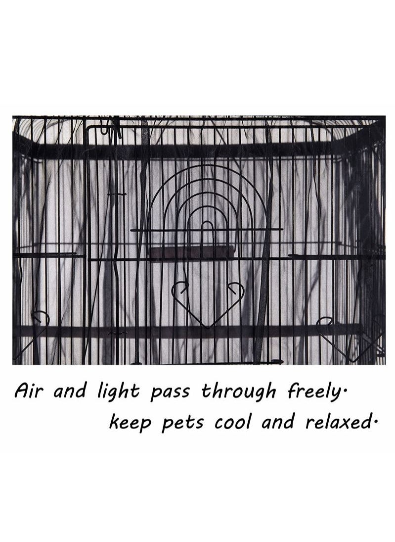 Aikanbo - Bird Cage Seed Catcher Adjustable Bird Cage Net Cover Birdcage Seed Feather Catcher Soft Skirt Guard Birdcage Nylon Mesh Netting for Parrot Parakeet Macaw Round Square Cages Prevent Scatter and Mess - Image 1