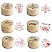 JZTang 6 Pcs Wooden Stamps Set Round Wooden Rubber Stamps for Card Making Happy Birthday Pattern Rubber Stamp for DIY Craft Card and Scrapbooking Happy Birthday Stamps - Image 2