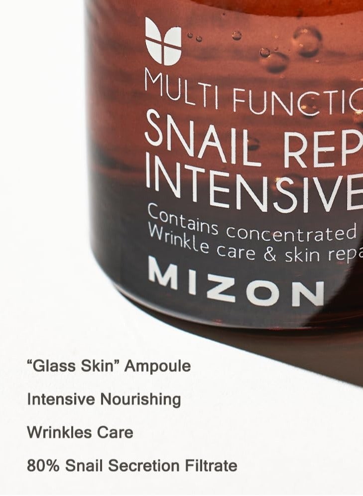 MIZON SNAIL REPAIR INTENSIVE AMPOULE 30ml Korean Skincare Repair serum with 80 percent snail mucin extract Intensive anti aging treatment Hydration Radiance and Rejuvenation - Image 3