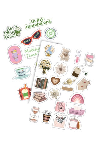 Matcha Moods And Cozy Vibes - Sticker Pack of 2