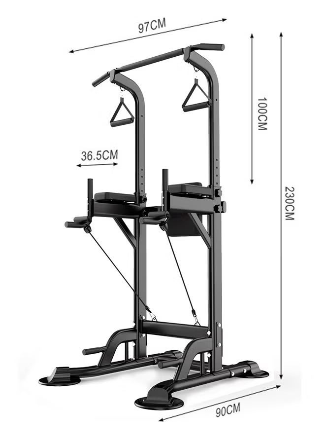 يو إل اتش واي سي محطة سحب باور تاور ديب، معدات تمارين متعددة الوظائف لتدريب صالة الألعاب الرياضية المنزلية 10 مستويات ارتفاع قابل للتعديل، رف القرفصاء للياقة البدنية والقوة - Image 4