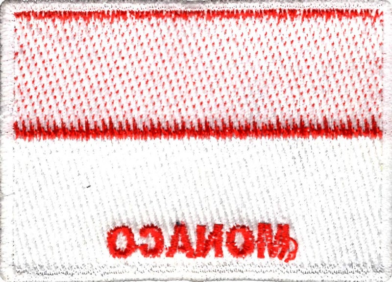 Generic Monaco Flag Applique Embroidered Sweing Patch Suitable for Jackets, Bags, T-Shirts, Jeans, Pants, Outdoor Clothing ; Size: 7cm x 5cm ; Imported from Malaysia (1 Piece)  - Image 2