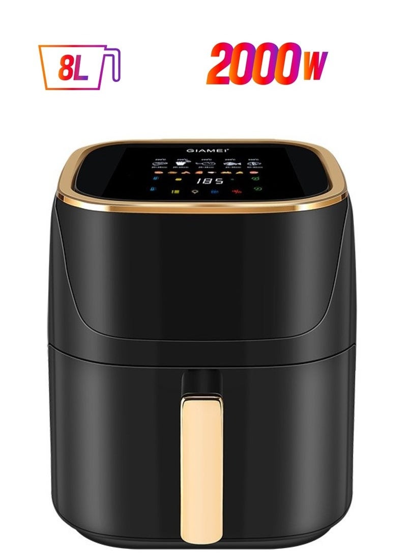 Generic - GIAMEI Home Air Fryer Oven – 8L Touchscreen Air Fryer with 8 Pre-set Menus，2000W, up to 90% Less Oil, and Clearlook Window,80-200 °C Temperature control - Image 1