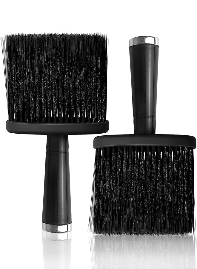 Jaasuee 2 Pcs Barber Brush Neck Duster Hair Cutting Brush Set - Black Soft Cleaning Face Brush, Dusting Brush for Hair Styling, Ideal for Barbers and Home Use - Image 1