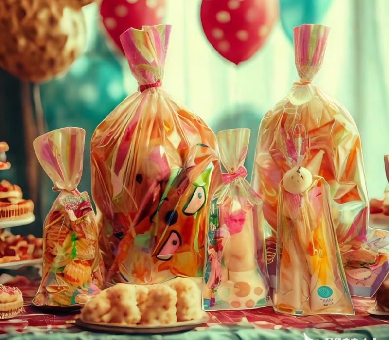 MITOB Cellophane Treat Bags with Twist Ties 50 Pack Plastic Pet Birthday Party Favor Supplies for Dog Cat Treats Candy Small Gifts DIY Craft Food Storage Packaging (3.9x10 inch) - Image 5