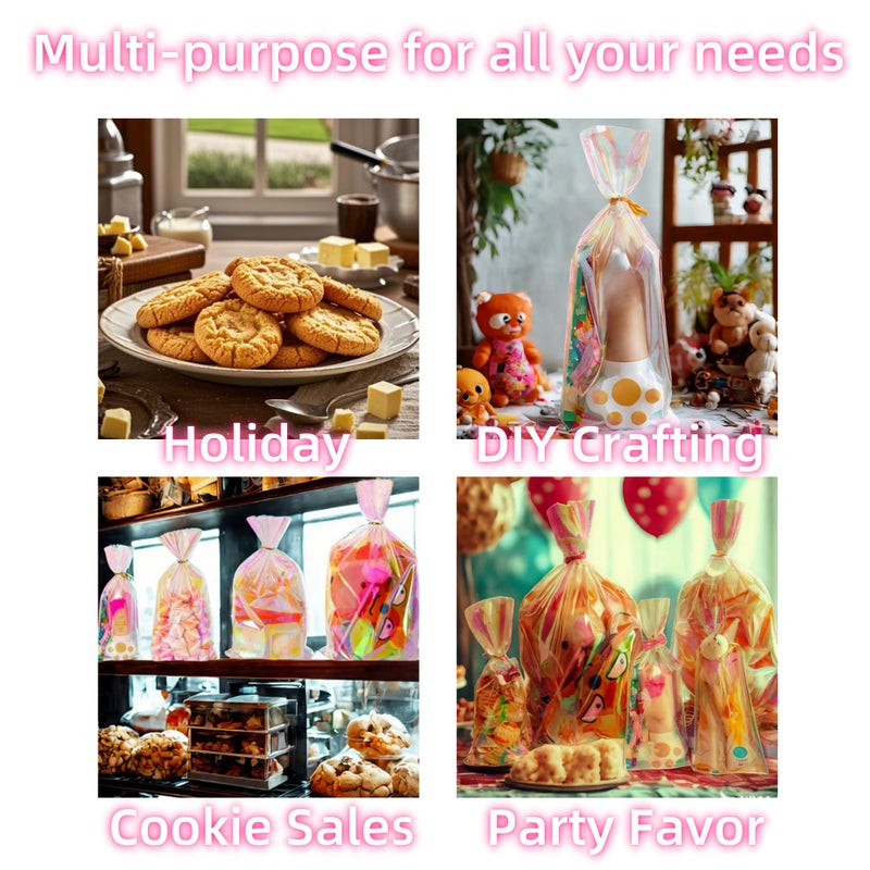 MITOB Cellophane Treat Bags with Twist Ties 50 Pack Plastic Pet Birthday Party Favor Supplies for Dog Cat Treats Candy Small Gifts DIY Craft Food Storage Packaging (3.9x10 inch) - Image 4