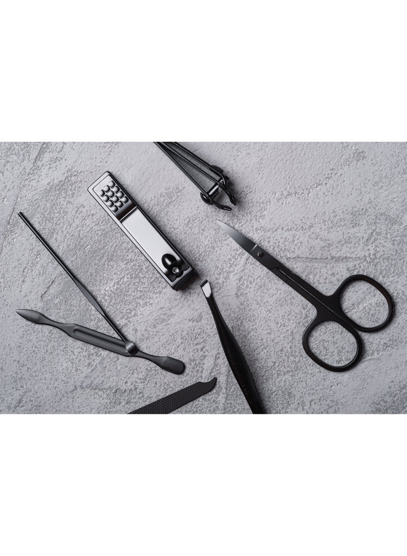 GREEN LION Manicure Travel Cutter 18 in 1 / Beauty Care Tools / Hand Core / Facial Core / Foot Core / Non-Slip Texture / Flexible / Easy to Store and Carry / Stainless Steel & PU Leather Material - Black - Image 3
