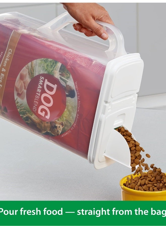 Pet Food Storage Container - 8 Quart Capacity Bird Seed Container & Dog Food Storage, with Durable EZ Grip Handle and EZ Flip Lid with Pour Spout