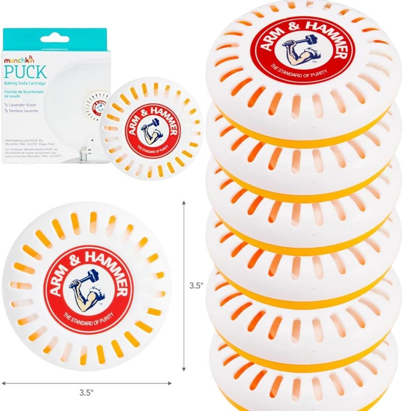 Munchkin Odor Eliminator Cartridges 6 Pack Lavender Scent Baking Soda Puck Diaper Pail Deodorizer - Image 2