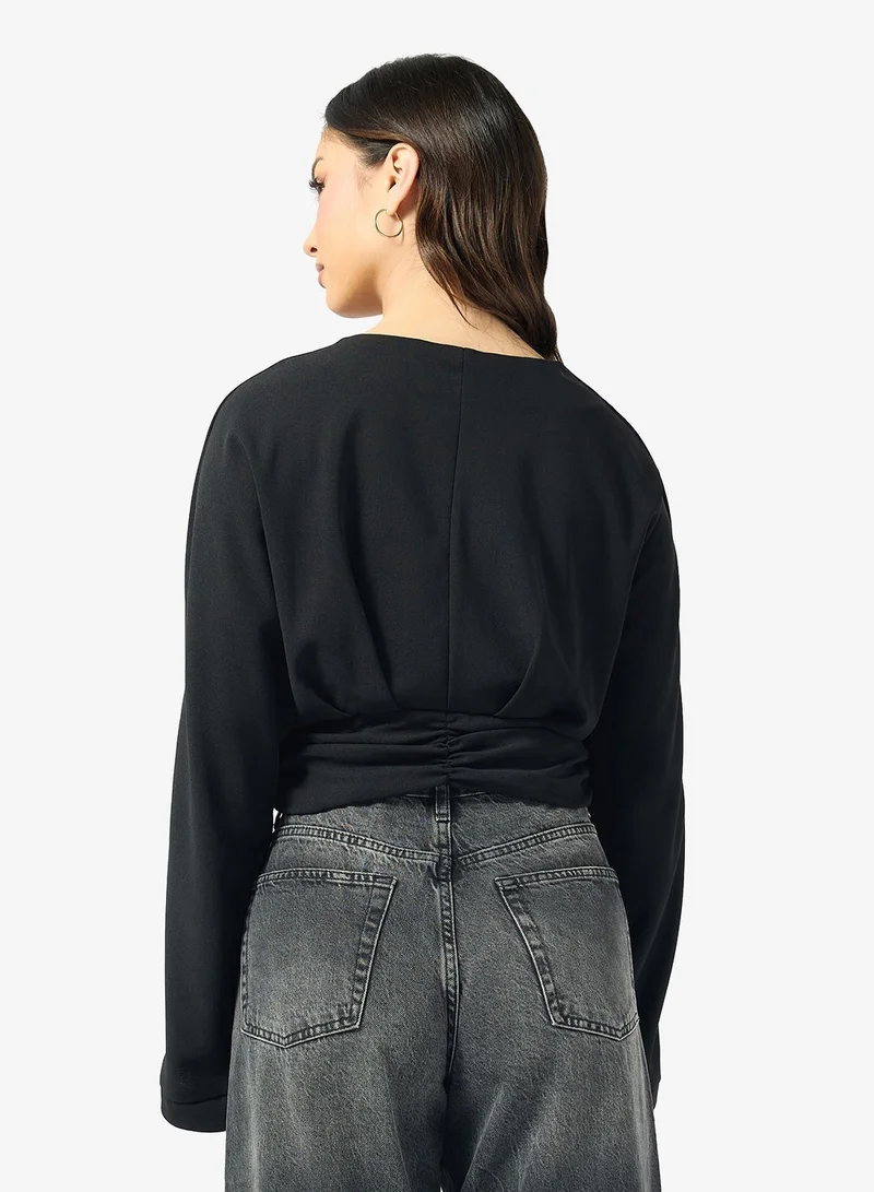 Ginger Ruched Button Up Waist Top