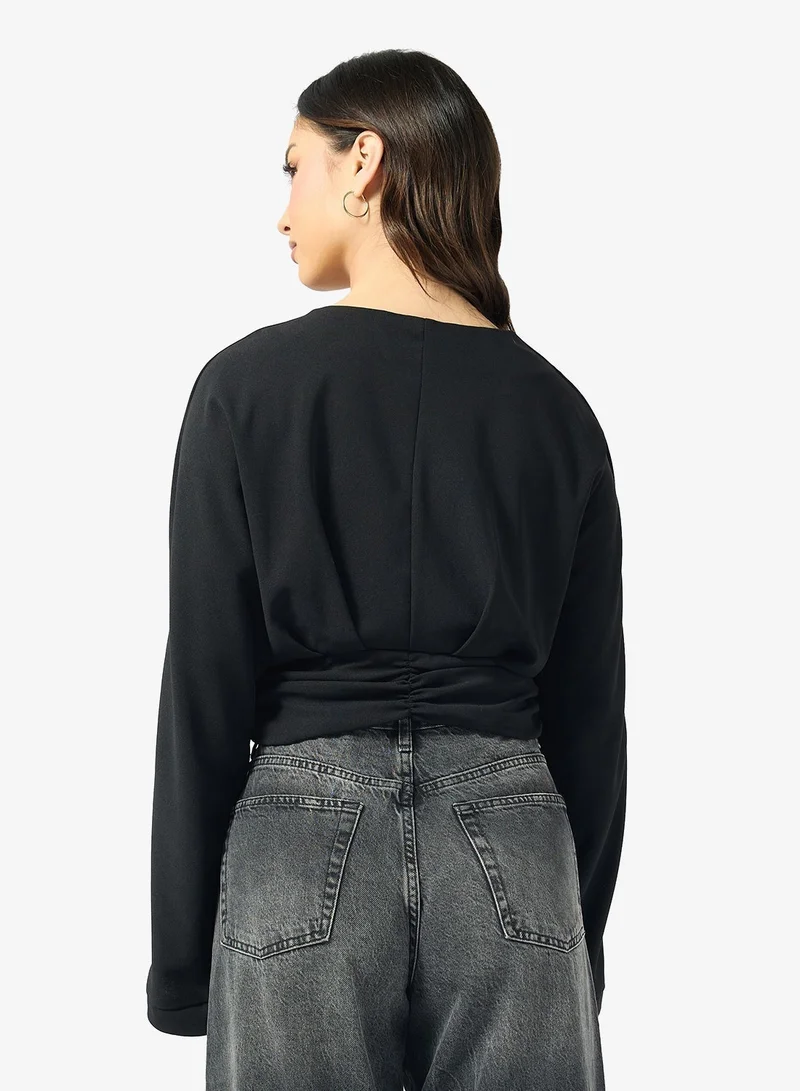 Ginger Ruched Button Up Waist Top