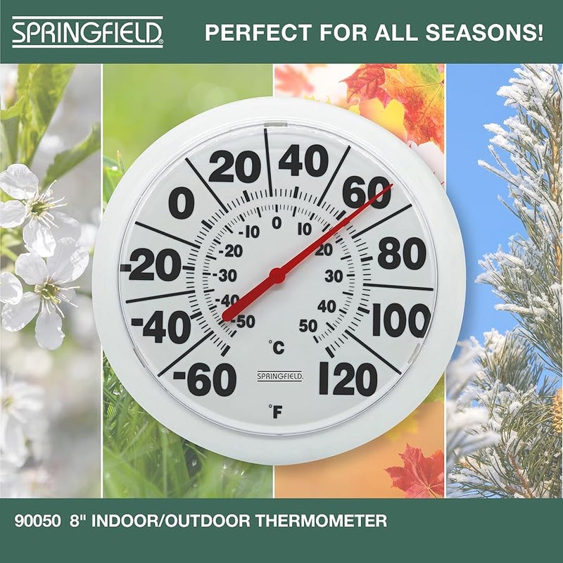 Springfield Indoor Outdoor Big Bold Thermometer, 8.5 Inch, White - Image 4