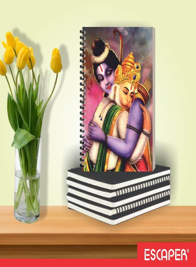 ESCAPER Shree Ram Devotional Notepad, A5 Spiral Notebook, 160 Ruled Pages, Soft Laminated Cover, Twin Wiro Binding, Personal Diary For Smooth Writing, Office, Travel Diary, Gifting - Image 4