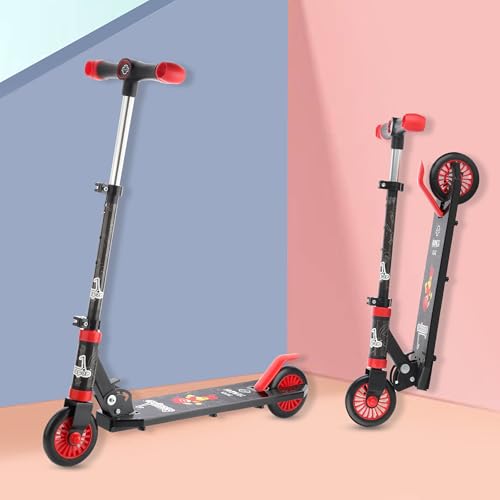 Toyshine Jumbo 2 Wheel Runner Scooter with Anti Slip ABS Base Aluminium Structure Height Adjustable Handlebar Foldable Max Load 50kg for Boys and Girls Ages 4 and Above - Black - Image 1