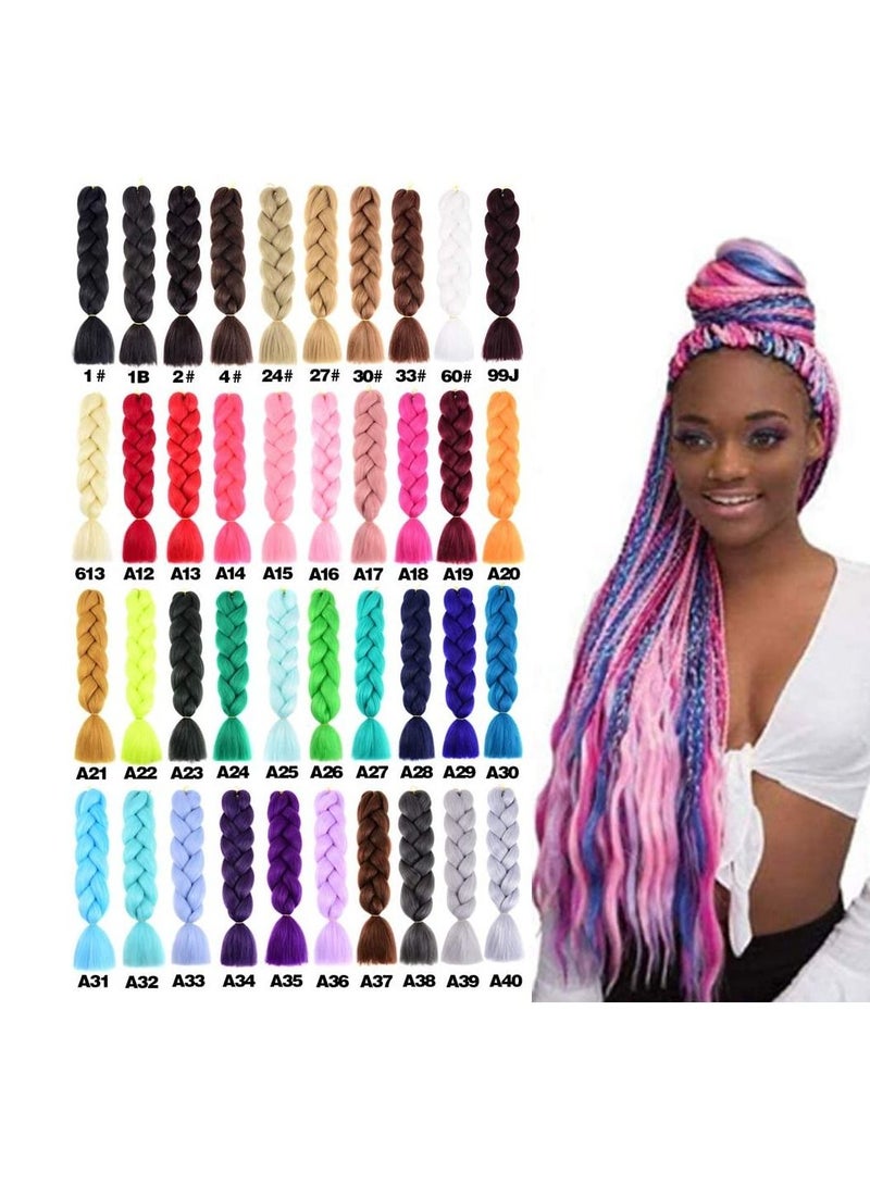 Estelle 6 Packs Kanekalon Ombre Jumbo Braiding Hair Extensions 24 Inch High Temperature Synthetic Fiber Hair Extension for Box Braids Crochet Braids Braiding Hair (Black to Brown to Light Brown) - Image 5