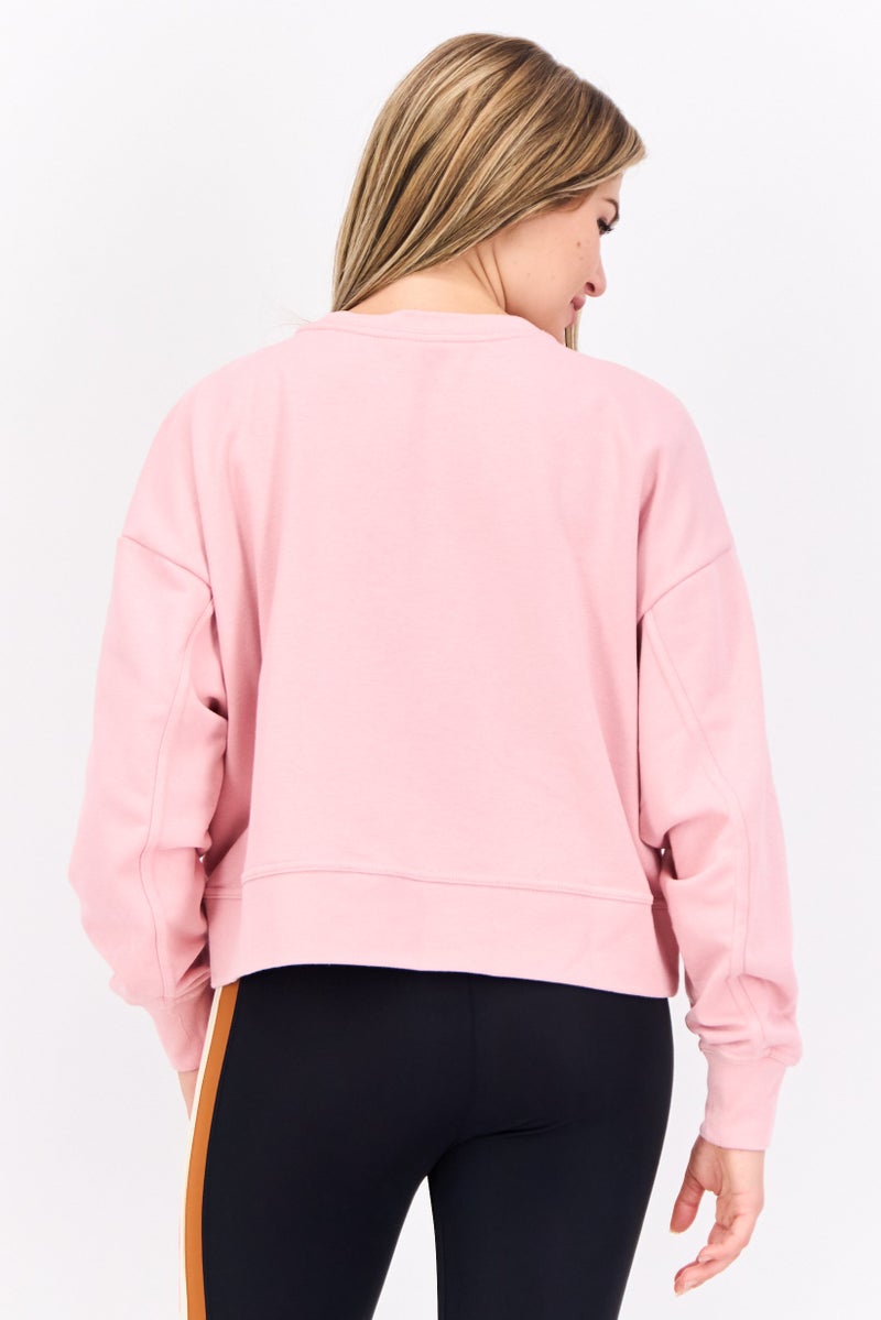 Nike ملابس رياضية نسائية بأكمام طويلة مناسبة، وردي - Image 3