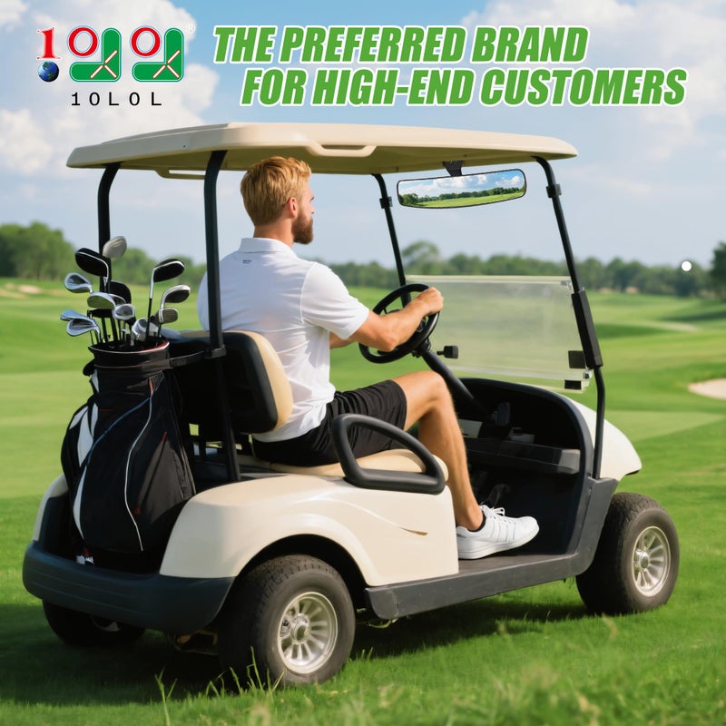 10L0L Universal Adjustable Golf Cart Panoramic Rear View Mirror, Rotatable 270 Rotation 16.5"Wide Angle Full Rearview Golf Cart Mirror for EZ Go, Club Car, Yamaha - Image 2