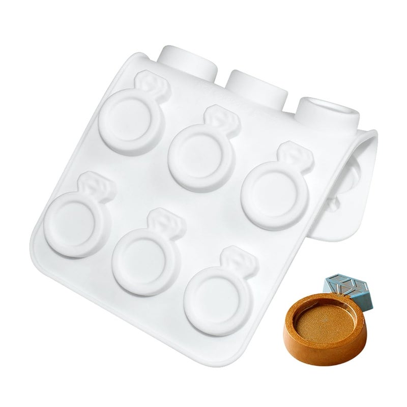mostsom 3D Ring Shape Silicone Dessert Molds, Cake Molds for Baking, Mini Granola Bar, Chocolate Truffles, Whiskey Ice Cube Tray, Fondant Mould, Candy & Gummy Jelly Mold (C_ Ring) - Image 5