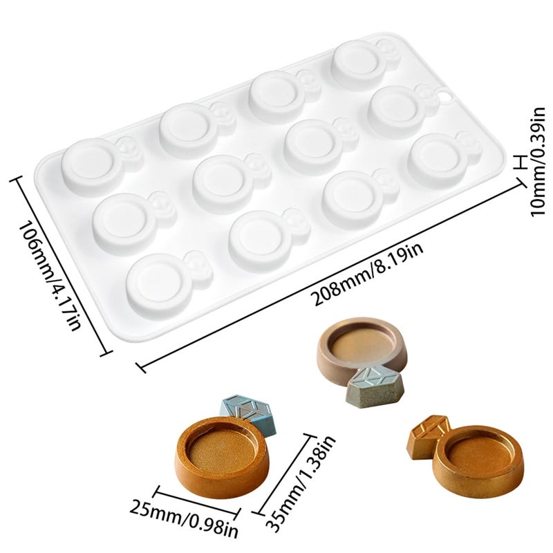 mostsom 3D Ring Shape Silicone Dessert Molds, Cake Molds for Baking, Mini Granola Bar, Chocolate Truffles, Whiskey Ice Cube Tray, Fondant Mould, Candy & Gummy Jelly Mold (C_ Ring) - Image 4