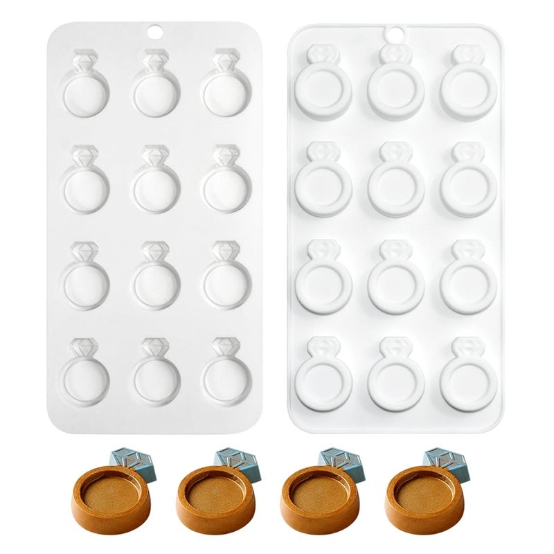 mostsom 3D Ring Shape Silicone Dessert Molds, Cake Molds for Baking, Mini Granola Bar, Chocolate Truffles, Whiskey Ice Cube Tray, Fondant Mould, Candy & Gummy Jelly Mold (C_ Ring) - Image 3