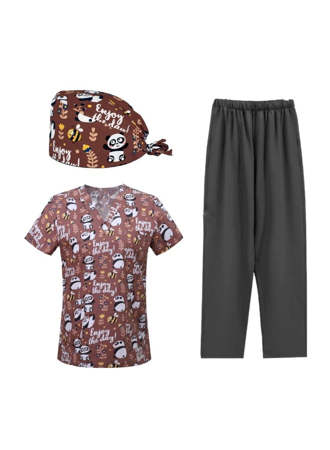 Loquat Womens Medical Scrubs Set Medical Uniform Set Panda - Image 2