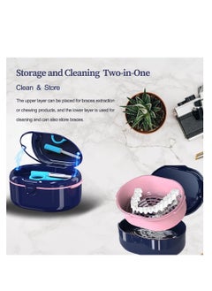 SYOSI Denture Case Denture Bath Box for Traveling Perfectly Denture Cup Clean Care for Retainer Mouth Guard Denture for Cleaning Household Office  - Image 2