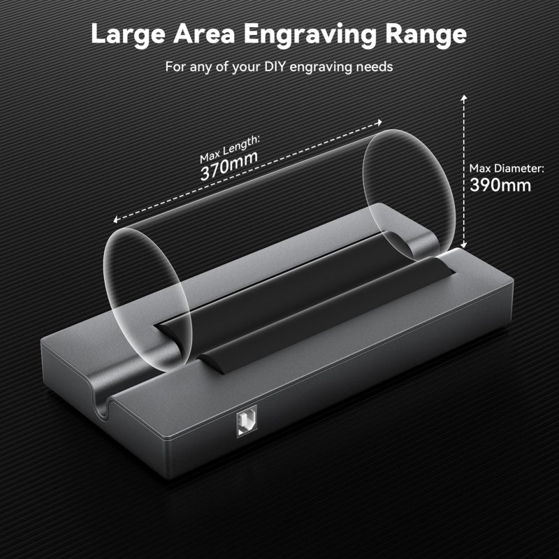 Rotary Roller For Engraving Machine: Aluminum Alloy Structure, 370mm Max Length 390mm Max Diameter - No Installation Required, Stable Engraving For L3/L6/JL3/JL4/JL7/Z2/Z3/Z4 Engravers, Cylindrical Ob - Image 3