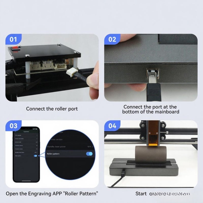 Rotary Roller For Engraving Machine: Aluminum Alloy Structure, 370mm Max Length 390mm Max Diameter - No Installation Required, Stable Engraving For L3/L6/JL3/JL4/JL7/Z2/Z3/Z4 Engravers, Cylindrical Ob - Image 5