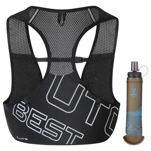 UTOBEST Running Vest for Women Men, Ultra-Light Minimalist Hydration Vest with 500ml Bottle Blue, Breathable Reflective Running Gear for Trail Hiking Jogging XL - Image 1