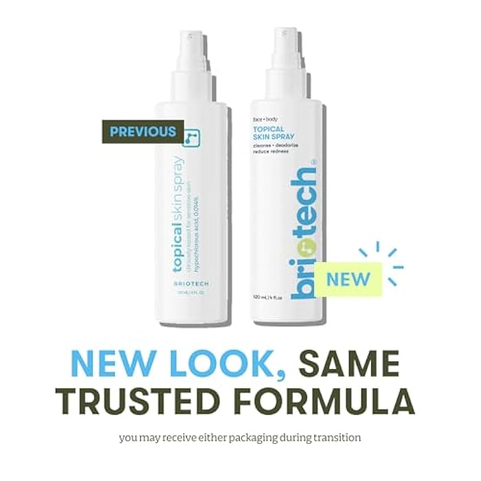 BRIOTECH Topical Skin Spray, Hypochlorous Acid Spray for Sensitive Skin, HOCl Facial Mist, Full Body Support Against Irritation, Calm Redness, Soothe Foot & Scalp, 4 oz - Image 5