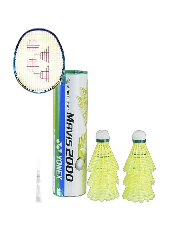 Yonex Nanoray Ace Cyan 4U G5 Badminton Racket + Mavis 2000 Green Cap Slow Badminton Shuttlecock 6 Pack, Yellow Pack - Image 1