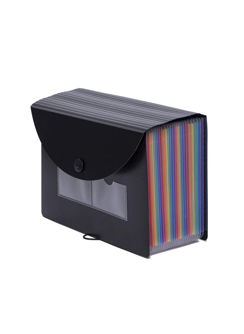 Chabeia 24 Pockets Expanding File Folder/Accordian File Organizer with Expandable Cover/Portable A4 Letter Size File Box,High Capacity Plastic Colored Paper Document Receipt Organizer Filing Folder Organizer  - Image 2