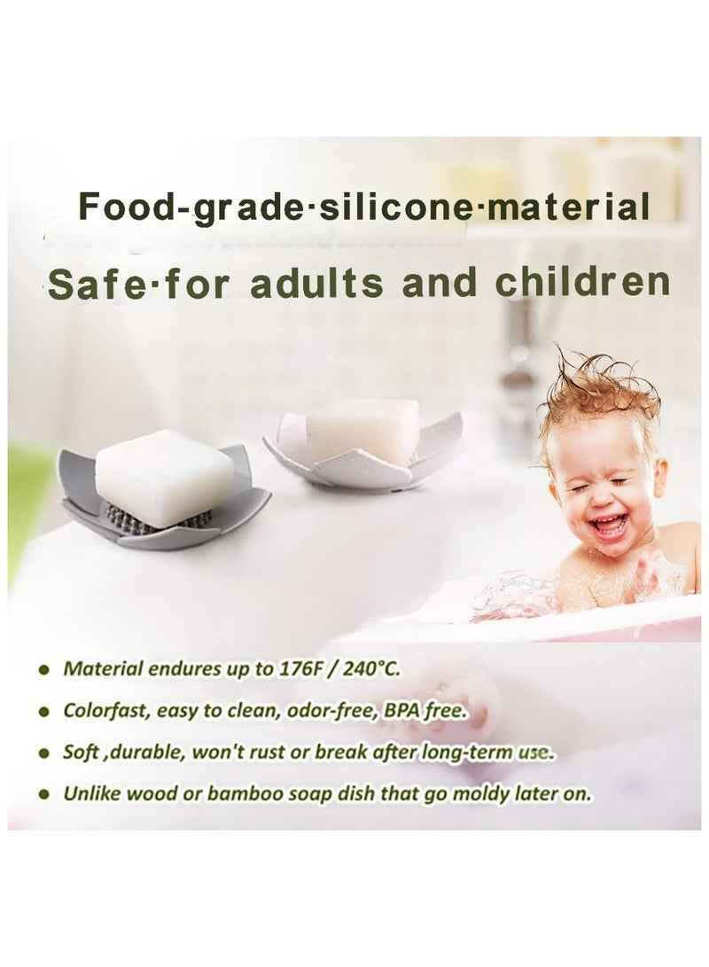 NANAO 2-Pack Silicone Soap Dishes with Draining - For Shower, Sink, and Bathtub | Extend Soap Life  - Image 4